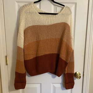 12th Tribe Cozy Striped Crewneck Sweater- Women’s medium/large